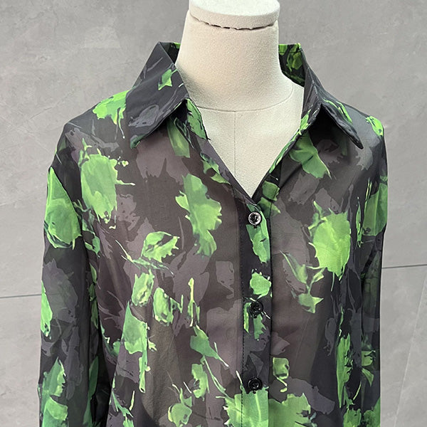 Green flowers and sheer