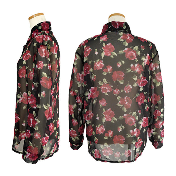 Wine red roses and sheer