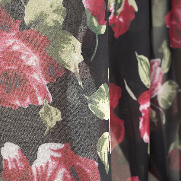 Wine red roses and sheer
