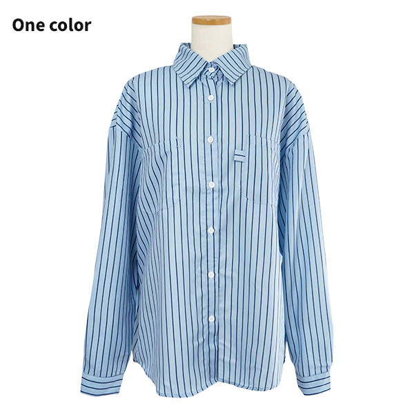 Blue and striped loose fit