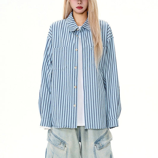 Blue and striped loose fit