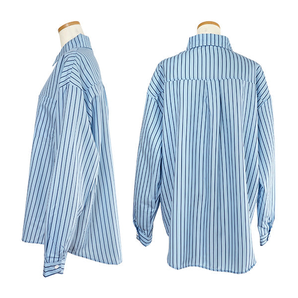 Blue and striped loose fit
