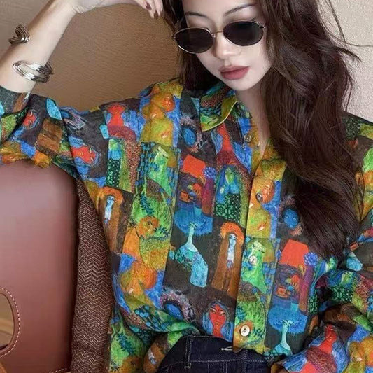 Woman, abstract, colorful, checkered