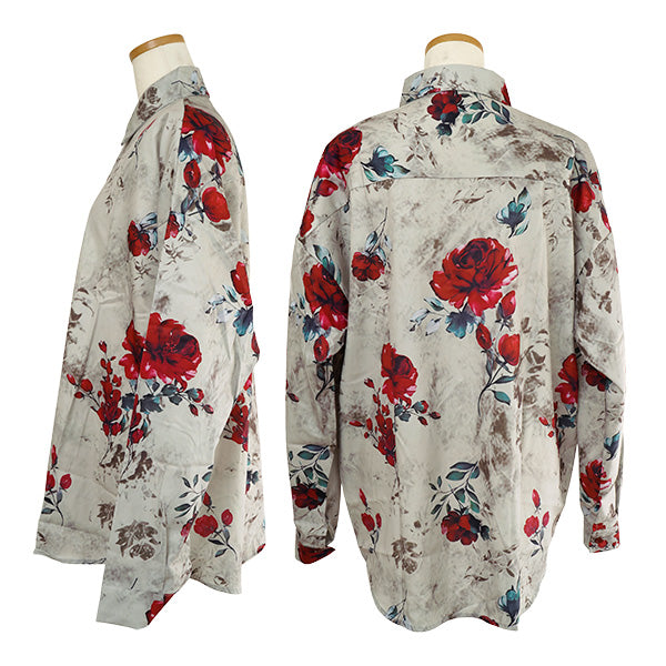 Gray decadence and red flowers