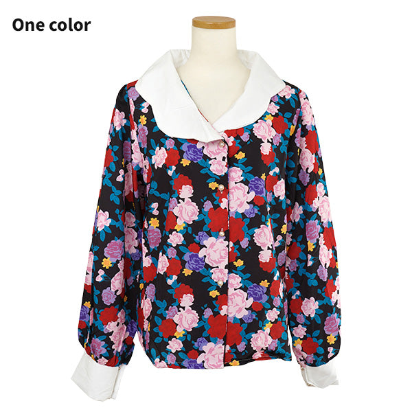 White collar and flower retro