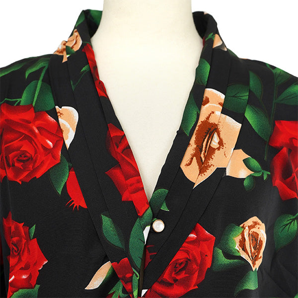 Red and beige roses
