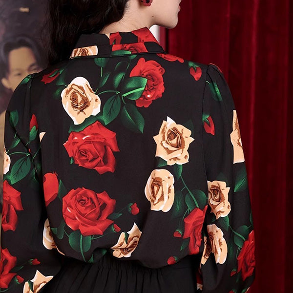 Red and beige roses