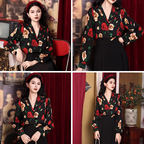 Red and beige roses