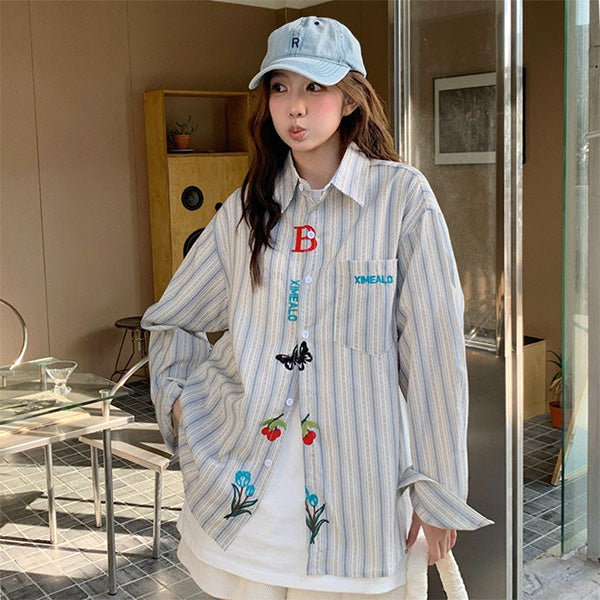 Motif embroidery and stripes