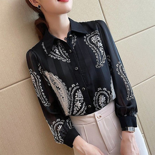 Sheer stripes and paisley