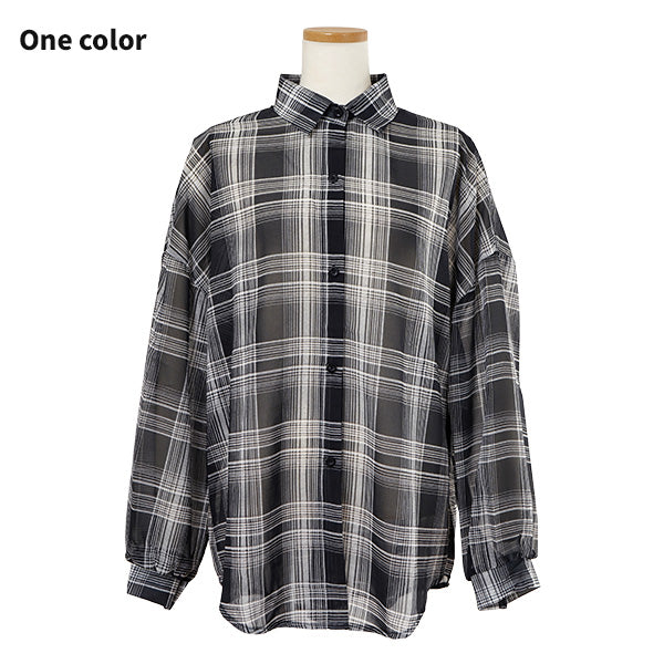 Sheer black-and-white check