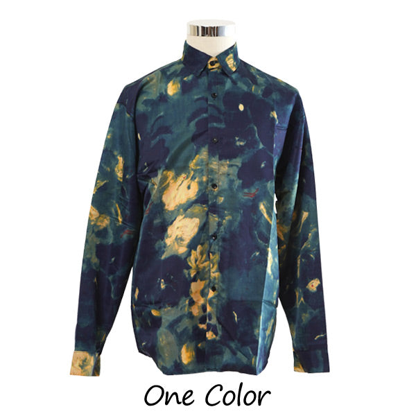 GREENボタニカルアートの長袖シャツ