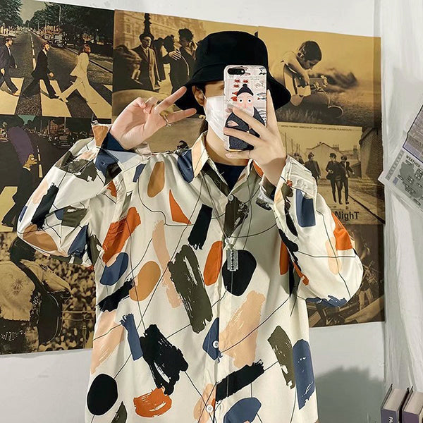 Retro color painted shirt