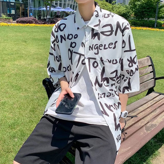 ランダムグラフィティプリントシャツ