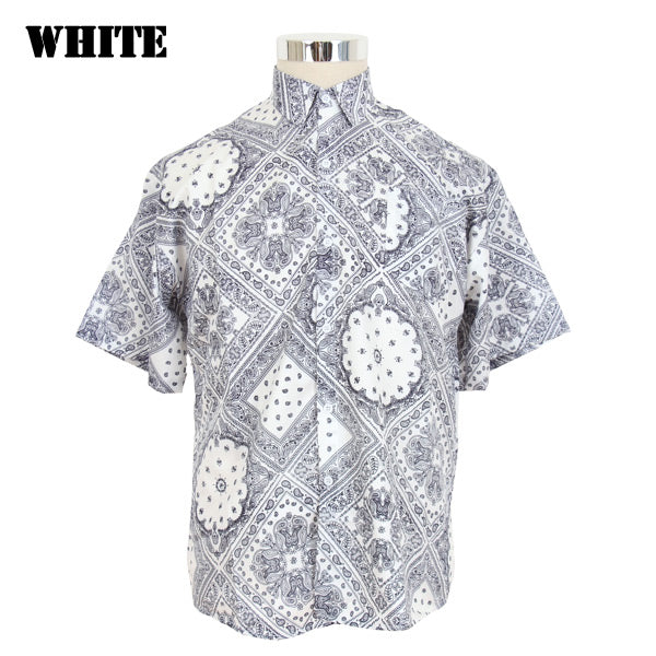 ペイズリーパターンカジュアルシャツ