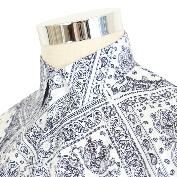 ペイズリーパターンカジュアルシャツ