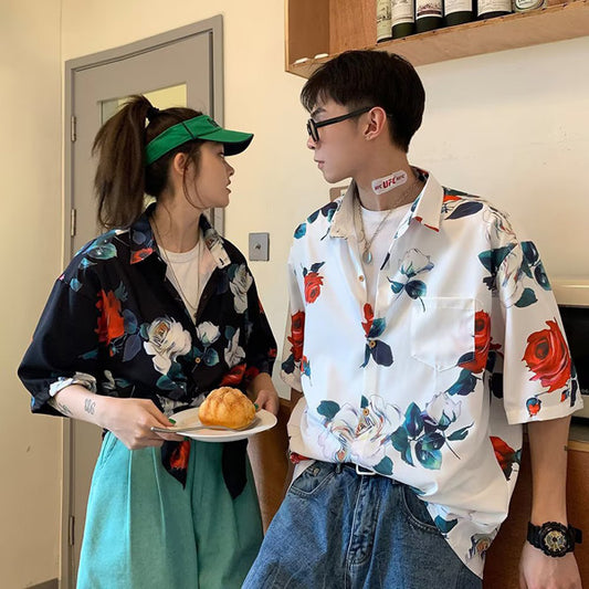 ヴィンテージローズプリントシャツ