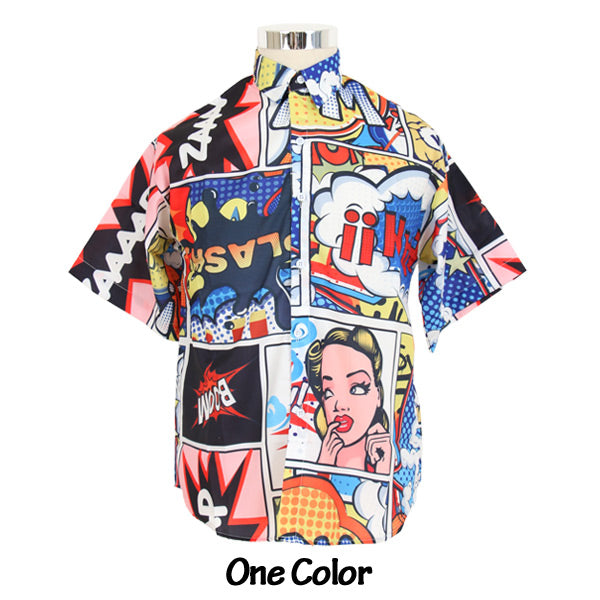 カラフルPOPコミック柄シャツ
