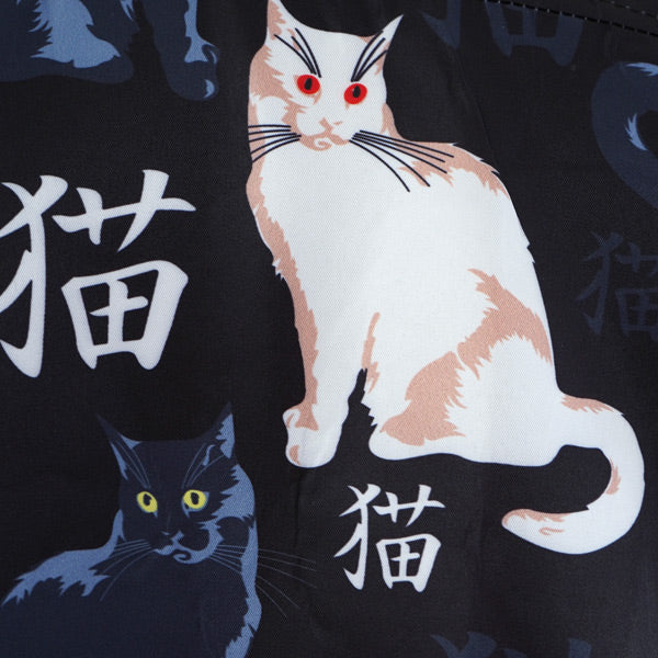 猫漢字プリントシャツ