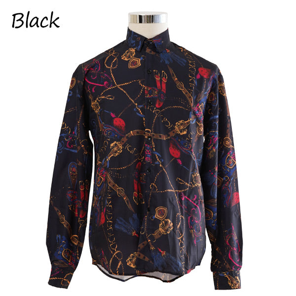 レトロチェーンプリントシャツ