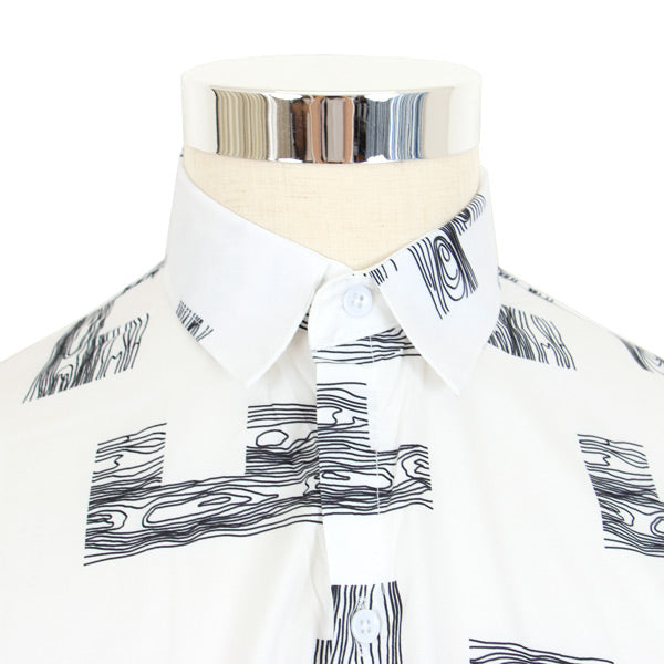 Wood pattern モノトーンシャツ