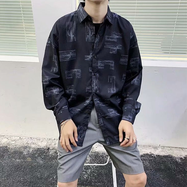 Wood pattern モノトーンシャツ