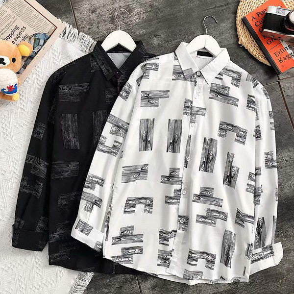 Wood pattern モノトーンシャツ