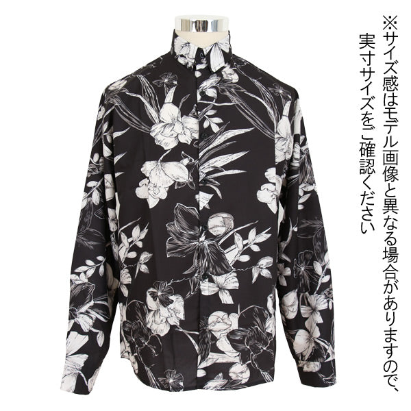 ダークボタニカル柄シャツ