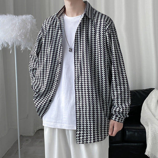 ジオメトリックストライプシャツ