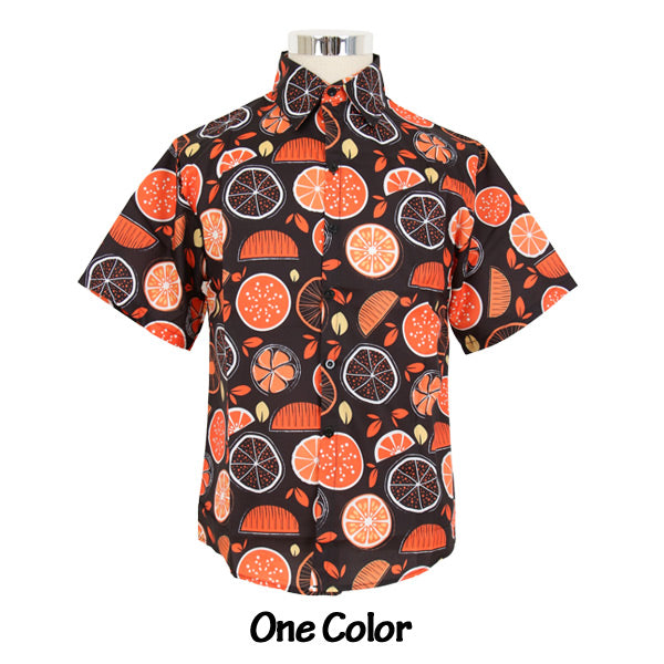 Orangeプリントシャツ