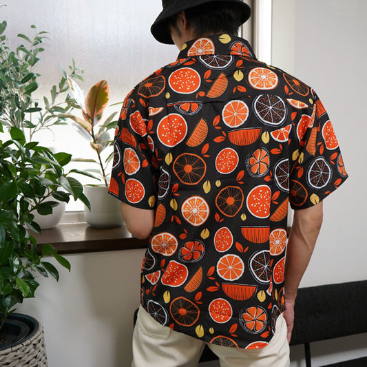 Orangeプリントシャツ