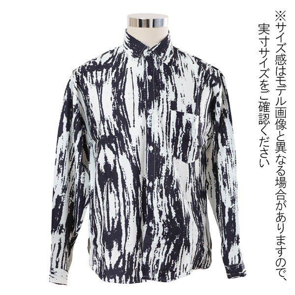 かすれストライププリントシャツ