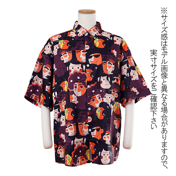 コミックフェイスプリントシャツ