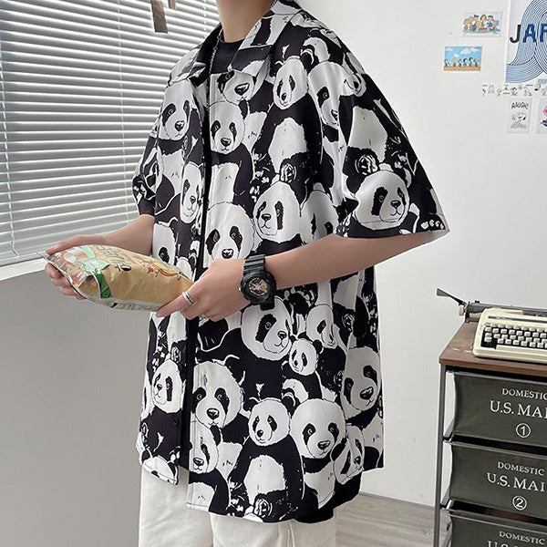 パンダパターンシャツ