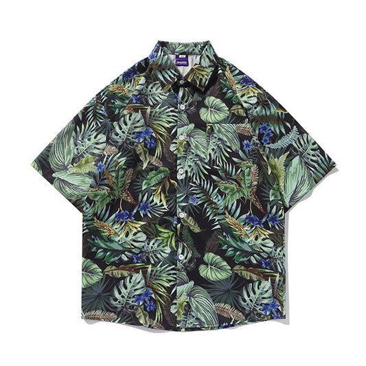 アマゾネスボタニカルパターンシャツ