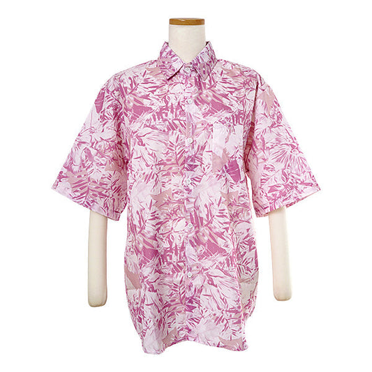 ピンクボタニカルシャツ