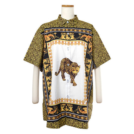 レオパードスカーフプリントシャツ