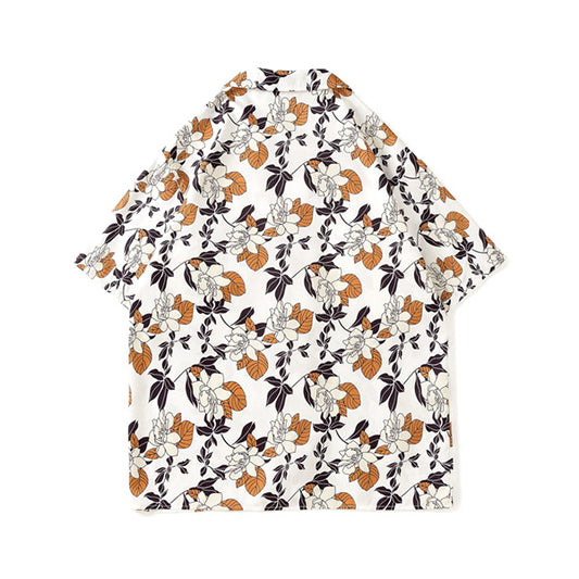 レトロモダンフラワーオープンシャツ