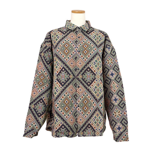 イレギュラーアーガイルジャカードシャツ