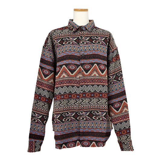 バラエティボーダージャカードシャツ