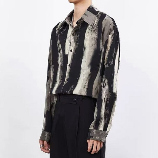 ダークワイドストライプシャツ