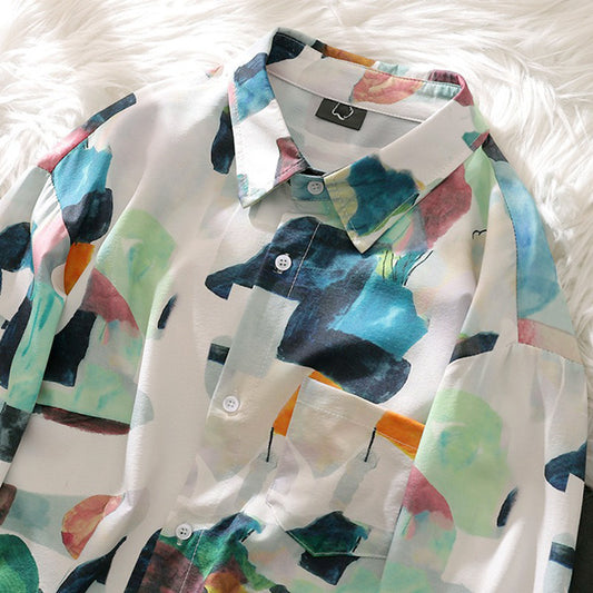 キュビズムライクマルチカラーシャツ