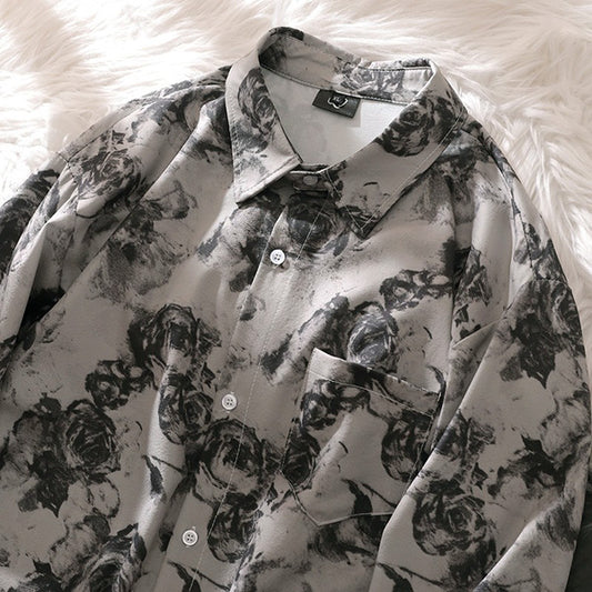 ローズゴシックグレーシャツ