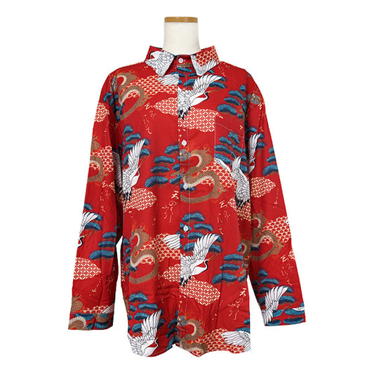 ツル&ドラゴンチャイニーズシャツ