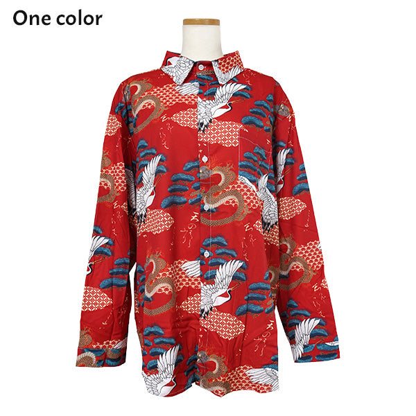 ツル&ドラゴンチャイニーズシャツ