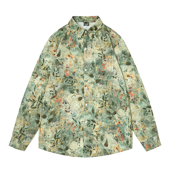 Beautiful green plant-print shirt