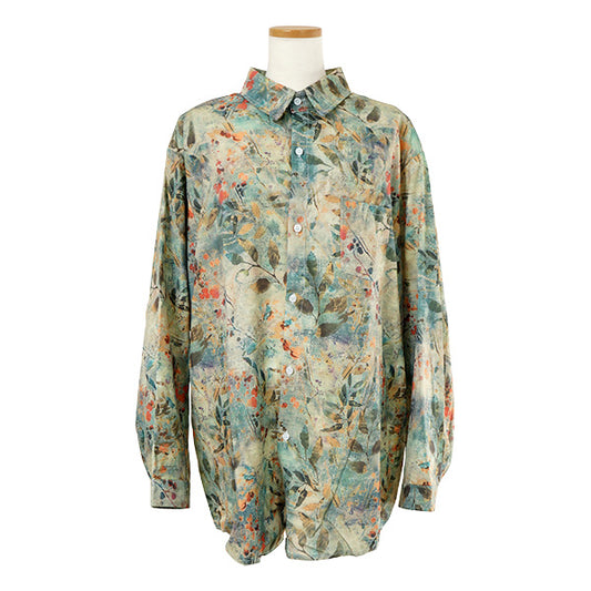 Beautiful green plant-print shirt
