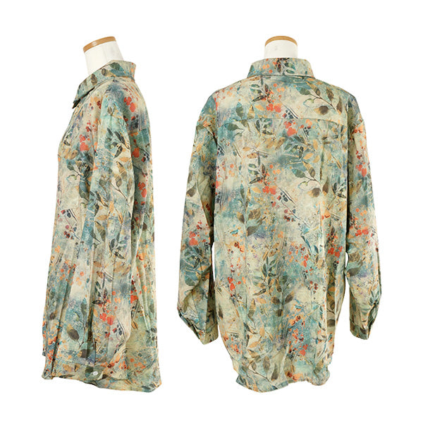 Beautiful green plant-print shirt