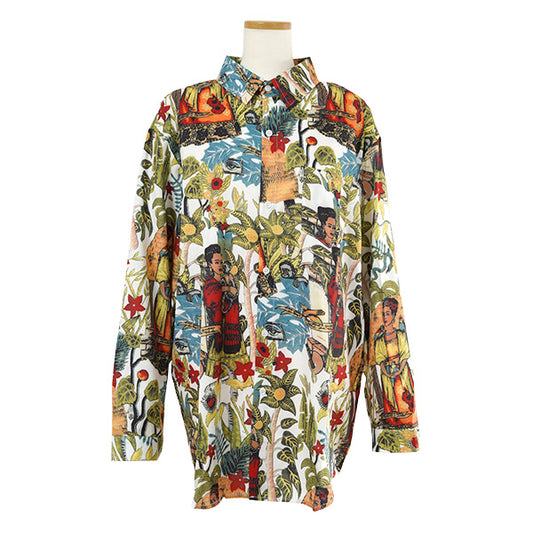 Tropical plant print shirt