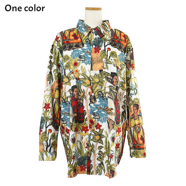 Tropical plant print shirt